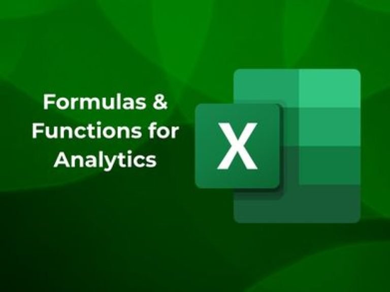 Formulas & Functions for Excel Data Analytics